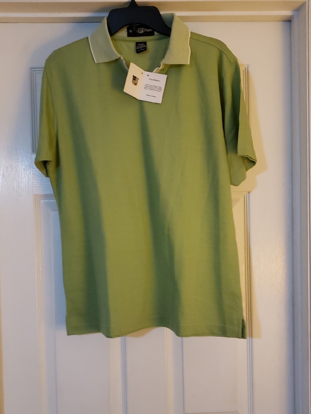 NWT-Men's Light Green Polo Shirt - Classic Cotton Blend Size Large